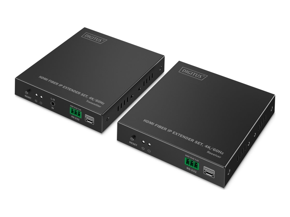 Digitus - Extender Set - Video/Audio/Infrarød/Seriel Forlænger - Hdmi, 1Gbe - Over Fiberoptik - Op Til 40 Km