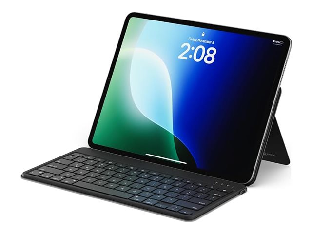 Satechi Onthego - Tastatur - Med Stativ - Trådløs - Bluetooth 5.1 - Qwerty - Amk. Engelsk - Tastkontakt: Sakseskalibratorer - Sort Tastatur, Sort Etu