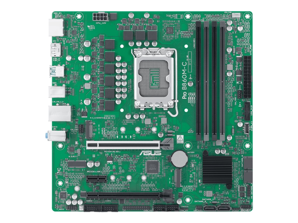 Asus Pro B860m-C-Csm - Motherboard - Micro Atx - Lga1851-Sockel - B860 Chipsatz - Usb-C 3.2 Gen 1, Usb 3.2 Gen 1, Usb 3.2 Gen 2 - Gigabit Lan - Onboa