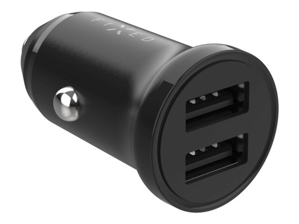 FIXED - Bilstrømsadapter - 15 Watt - 3 A - 2 output-stikforbindelser (USB) - sort