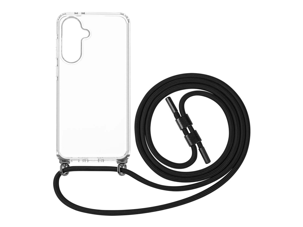 Fixed Magpure Neck - Bagsidecover Til Mobiltelefon - Med Sort Nakkesnor - Termoplastisk Polyuretan (Tpu), Hærdet Polykarbonat - Gennemsigtig - For Sa