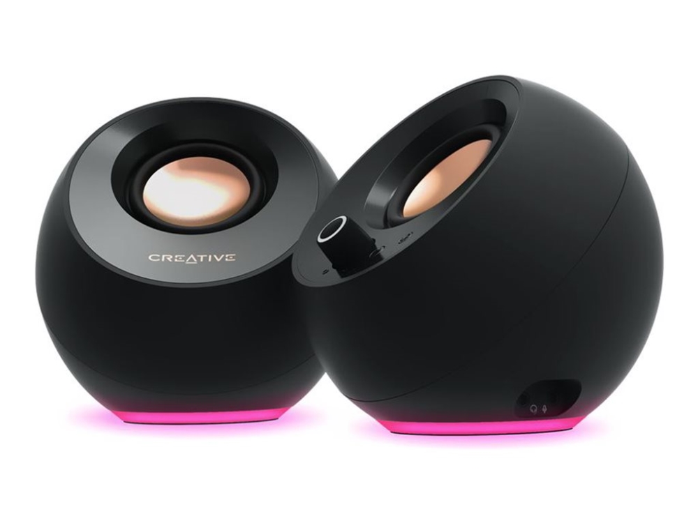 Creative Pebble Pro - Højttalere - til PC - 2.0-kanal - trådløs - Bluetooth - USB - 30 Watt (Total) - sort