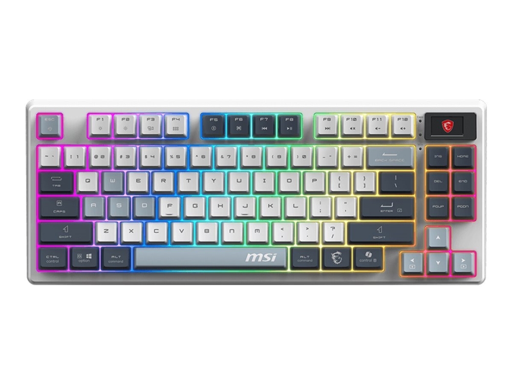 Msi Forge Gk600 Tkl Wireless Sky, Wireless, Usb + Bluetooth, Mechanical, Qwerty, Rgb Led, Blue, White