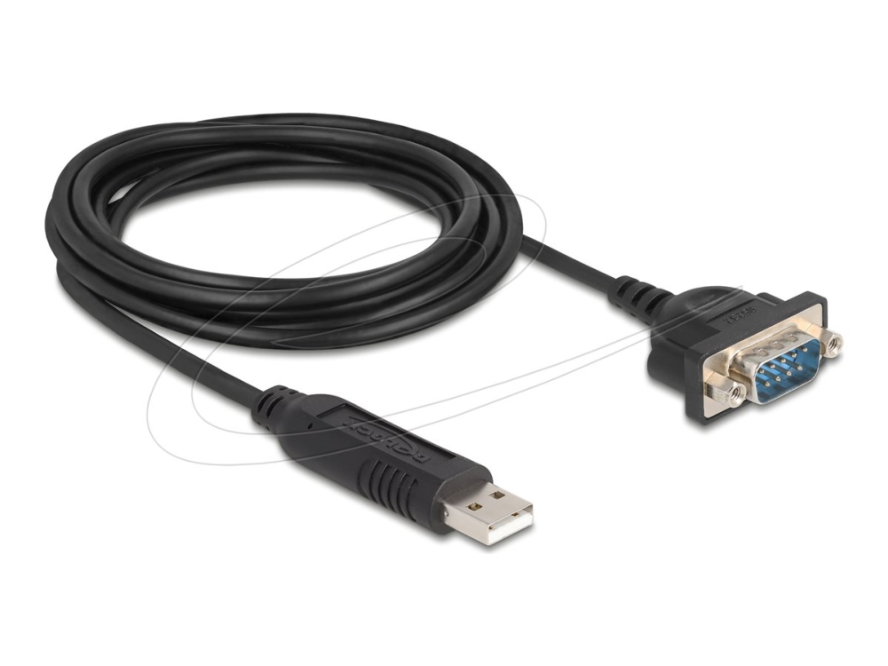 Delock - Seriell adapter - USB 2.0 - RS-232 - svart | EL Artiklar - Kablar och ledningar - Telekommunikationsutrustning | GameStuff