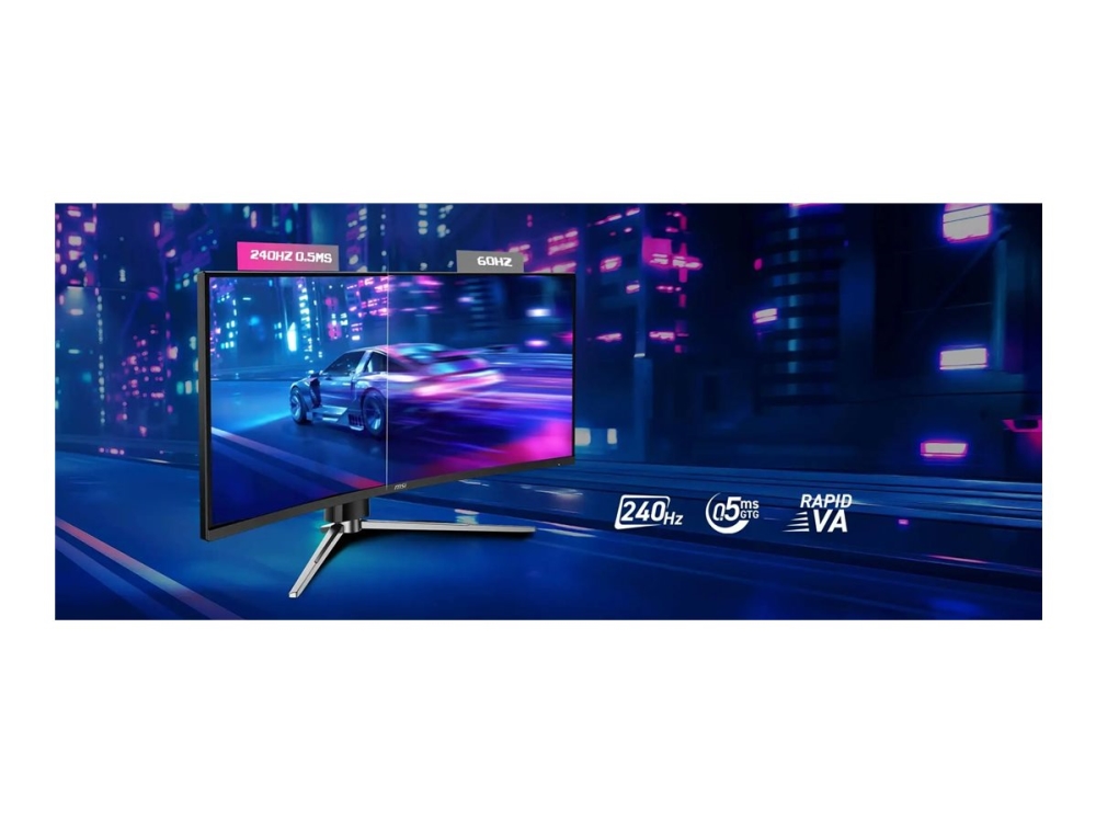 Msi Mpg 346Cqrfde X24 Gaming-Monitor - Gebogen - 86.4 Cm (34") - 3440 X 1440 Uwqhd @ 240 Hz - Rapid Va - 400 Cd/M² - 4000:1 - Displayhdr 400 - 0.5 Ms