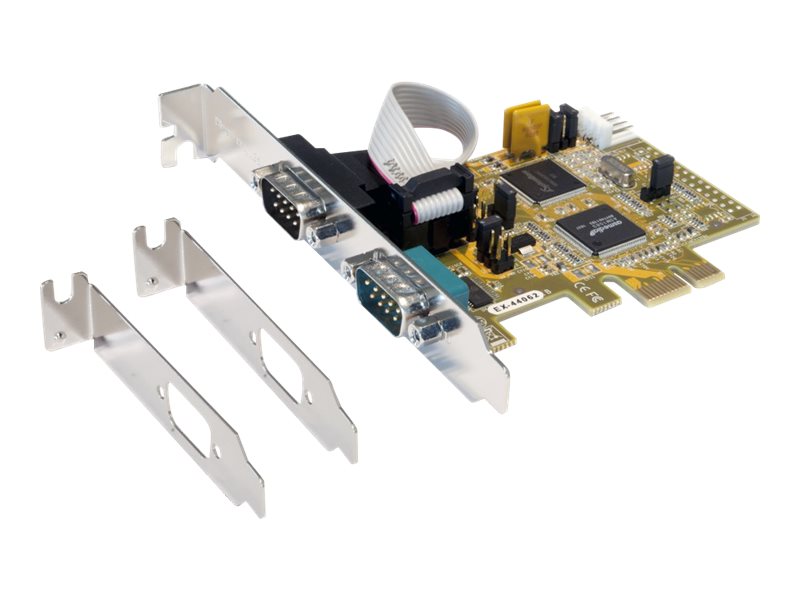 Exsys Ex-44062, Pcie, Seriell, Niedriges Profil, Rs-232, Schwarz, Edelstahl, Pc