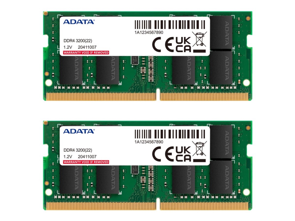 Adata Ad4s32008g22-Dtgn, 16 Gb, 2 X 8 Gb, Ddr4, 3200 Mhz, 260-Pin So-Dimm