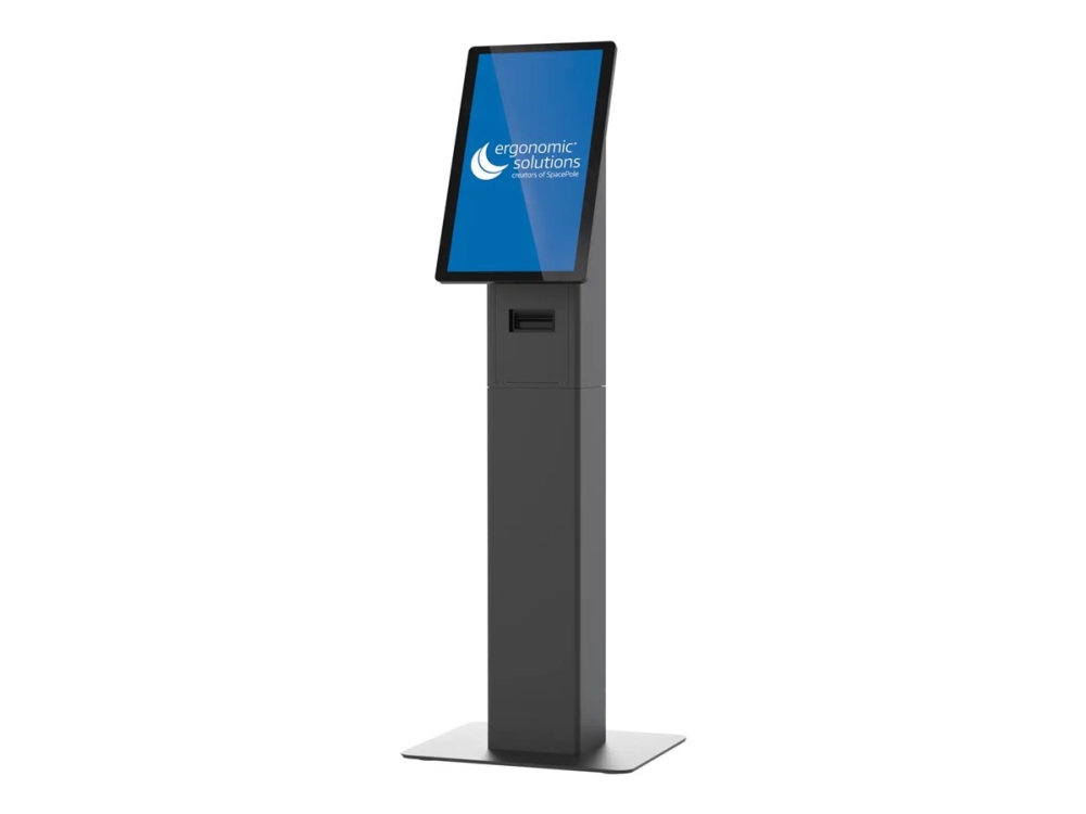 SpacePole - Komponenter til montering (kioskstander) - for fladt panel - mini - metal - sort - skærmstørrelse: op til 27 - gulvstående
