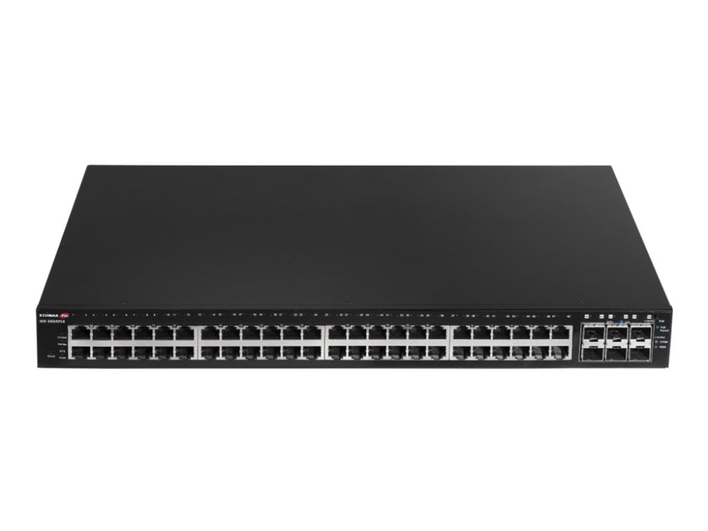 Edimax Pro Igs-5654Plx - Switch - Industriel, Overvågning, Vlan, Poe+, Web, Smart - Smart - 48 X 10/100/1000 (Poe+) + 6 X Sfp+ (Uplink) - Kan Montere