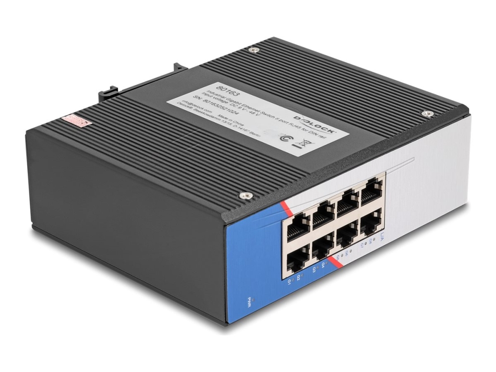 Delock - Switch - Industriel - 8 X 10/100/1000 - Din Monterbar På Skinne