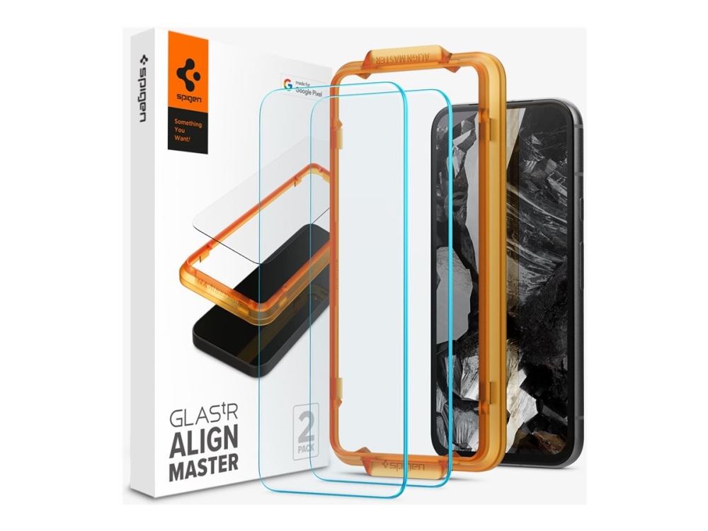 Spigen GLAS.tR AlignMaster - Skærmbeskytter til mobiltelefon - glas - klar - til Google Pixel 8a