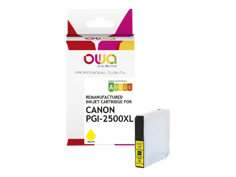 Owa - 20 Ml - Gul - Kompatibel - Genproduceret - Blækpatron (Alternativ Til: Canon Pgi-2500Xl Y) - For Canon Maxify Ib4050, Ib4150, Mb5050, Mb5150, M