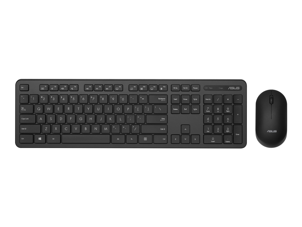 Asus Cw100, Volle Größe (100%), Kabellos, Rf Wireless, Membran Key Switch, Schwarz, Maus Enthalten
