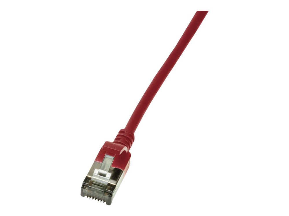 Logilink Slimline - Patchkabel - Rj-45 (Han) Til Rj-45 (Han) - 2 M - Sstp, Pimf - Cat 6A - Booted, Halogenfri, Formet, Knastfri - Rød, Ral 3031
