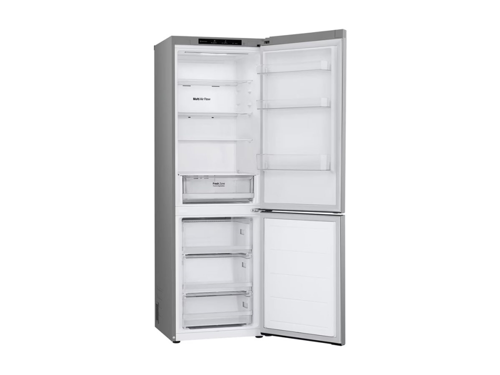 LG Kjøleskap | GBV21L0EPY | Energieffektivitetsklasse E | Frittstående | Kombi | Høyde 186 cm | No Frost-system | Kjøleskapets nettokapasitet 234 L | Fryserens nettokapasitet 110 L | Display | 35 dB | Prime Silver