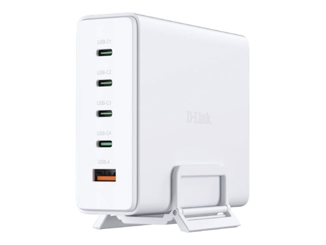 D-Link Dcf-241 - Strømforsyningsadapter - Gan + Ac-Strømadapter - 240 Watt - 5 A - Power Delivery 3.1, Qc 4.0 - 5 Output-Stikforbindelser (4 X Usb-C,