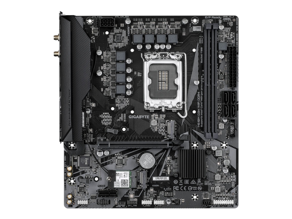 Gigabyte H610m D3h Wifi Ddr4 Motherboard - Supports 14Th Gen. Intel Core Cpus, 6+1+1 Phases Vrm, Up To 3200Mhz Ddr4, 2Xpcie 3.0 M.2, Wifi 5, 1Gbe Lan