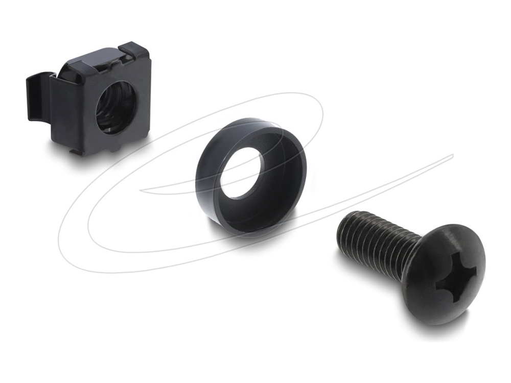 Delock 42434, Mounting Kit, Plastic, Steel, Black, 100 Pc(S)