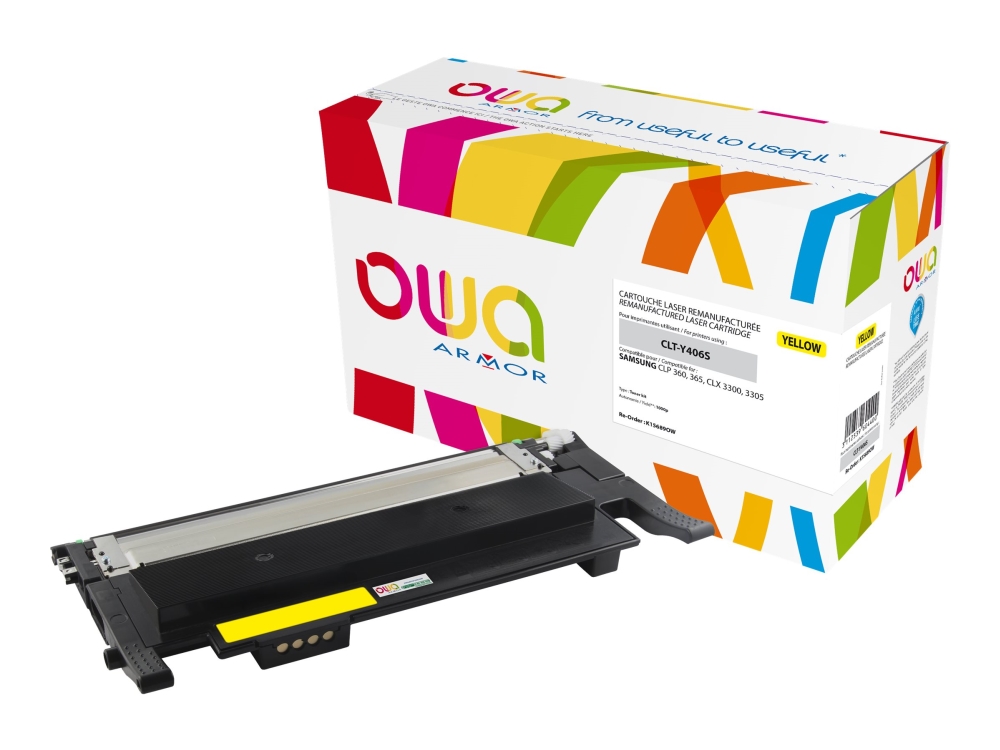 Armor - Gul - Kompatibel - Tonerpatron (Alternativ Til: Samsung Clt-Y406s) - For Samsung Clp-360, 365, 368 Clx-3300, 3305, 3306 Xpress C460, C467