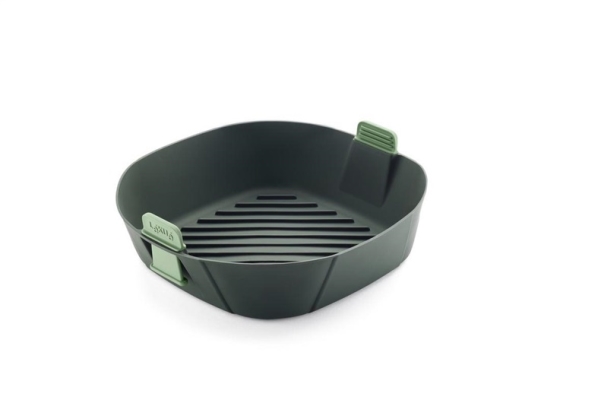 Lekue Silicone liner for hot air fryer, dark green, 25 cm
