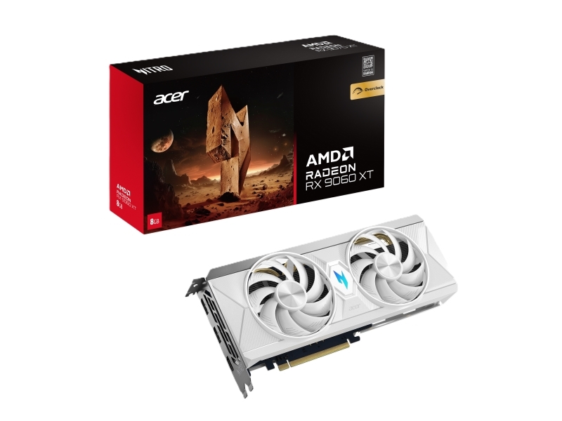 Acer Nitro Radeon Rx 9060 Xt Oc 8Gb White Edition, Radeon Rx 9060 Xt, 8 Gb, Gddr6, 128 Bit, 7680 X 4320 Pixel, Pci Express 5.0