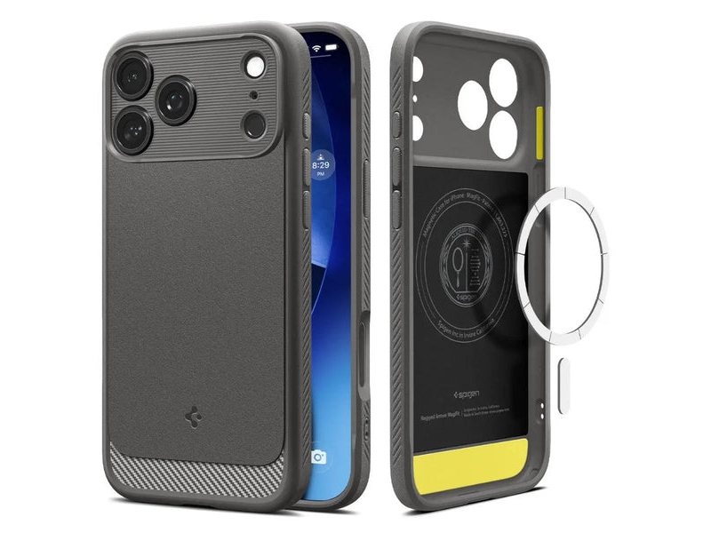 Spigen Rugged Armor Mag Magsafe-Etui Til Apple Iphone 17 Pro - Grå