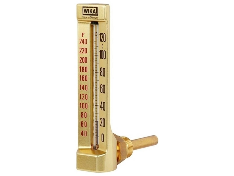 WIKA 32 Maskin-glastermometer 0 - 100 °C Sensortype Dykføler med dyk- /indstiksføler