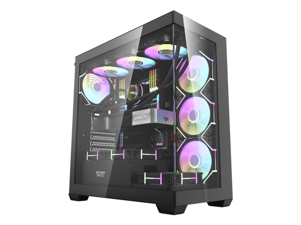 Darkflash Ds900, Tower, Pc, Schwarz, Atx, Itx, Mini-Atx, Gehärtetes Glas, 17 Cm
