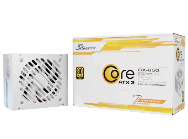 Seasonic FOCUS GX White ATX 3 (2024) 850 - Nätaggregat (intern) | Datortillbehör - Laddare & Batterier - Dator/Server nätaggregat | GameStuff