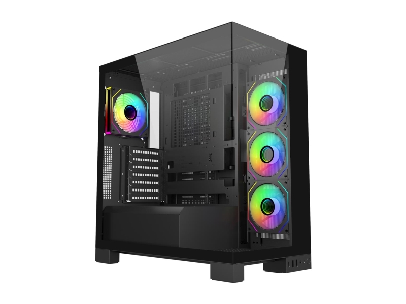 Fsp M540-Ba, Midi Tower, Pc, Schwarz, Atx, Micro Atx, Mini-Itx, Glas, Spcc, Gaming