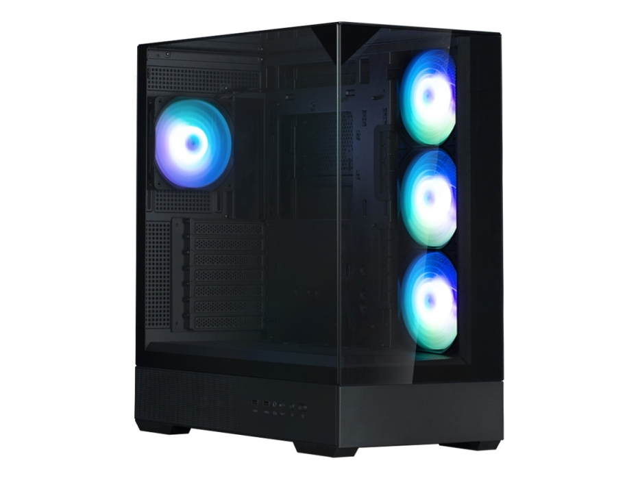 Zalman P40 Prism Plus Black, Midi Tower, Pc, Black, Atx, Micro Atx, Mini-Itx, Plastic, Steel, Tempered Glass, Multi