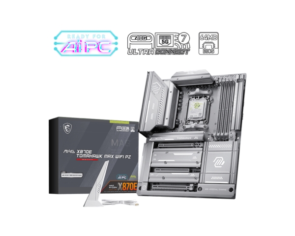 Msi Mag X870e Tomahawk Max Wifi Pz, Amd, Am5-Sockel, Amd Ryzen 7000 Series, Amd Ryzen 8000 Series, Amd Ryzen 9000 Series, Am5-Sockel, Ddr5-Sdram, 256