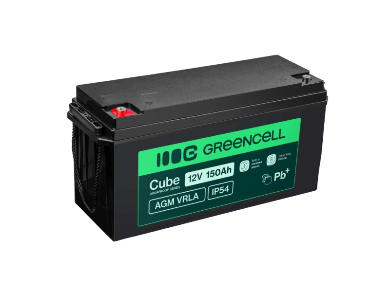Green Cell Cube Agm Vrla Ip54 12V 150Ah Wartungsfreie Batterie Für Wohnmobile Photovoltaik Solarmodule Boote