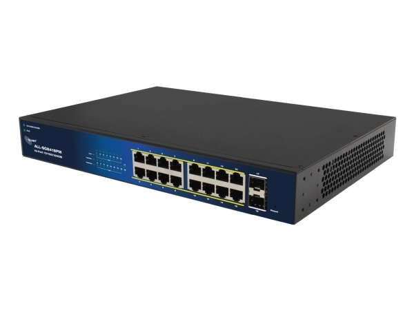Allnet All-Sg8418pm, Administreret, Gigabit Ethernet (10/100/1000), Fuld Duplex, Strøm Over Ethernet (Poe), Stativ-Montering, 19U