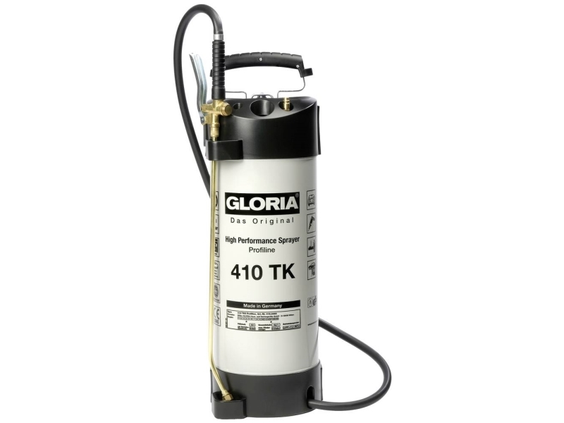 GLORIA 410 TK Profiline, Hånd havesprøjte, 10 L, 13,7 L, Sort, Hvid, Rustfrit stål, Messing