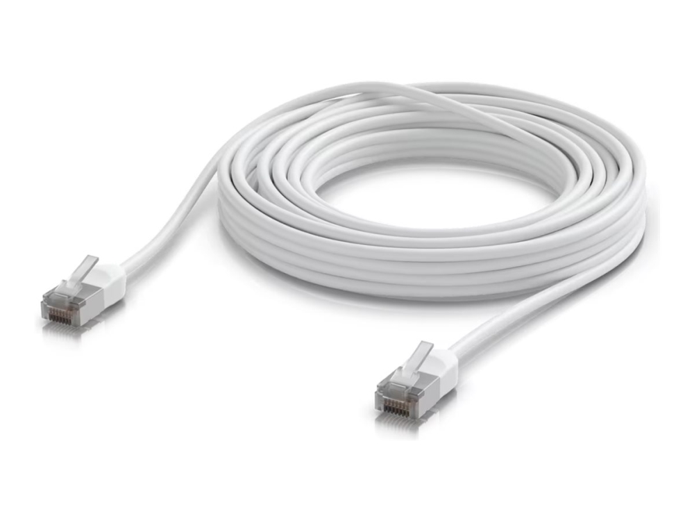 Ubiquiti UniFi - Patch-kabel - RJ-45 (hane) till RJ-45 (hane) - 8 m - 3.5 mm - skärmad - CAT 6a - startad, utomhus, robust - vit