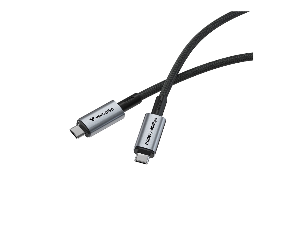 Verbatim 31847, 1,2 M, Usb C, Usb C, Usb4 Gen 2X2, 40 Gbit/S, Schwarz