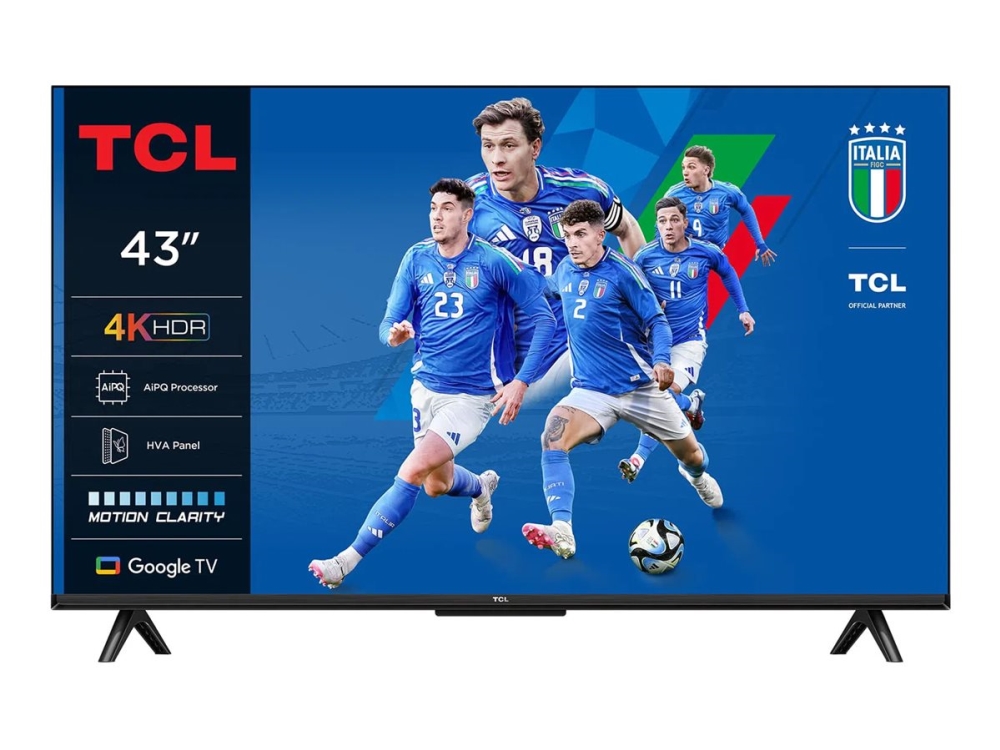 TCL 43P69K - 43 Diagonal klass (42.5 visbar) - P69K series LED-bakgrundsbelyst LCD-TV - Smart TV - Google TV - 4K UHD (2160p) 3840 x 2160 - HDR - borstad metall | Smarta hem - Smart hemkontroll och plattformar - Google Assistent | GameStuff