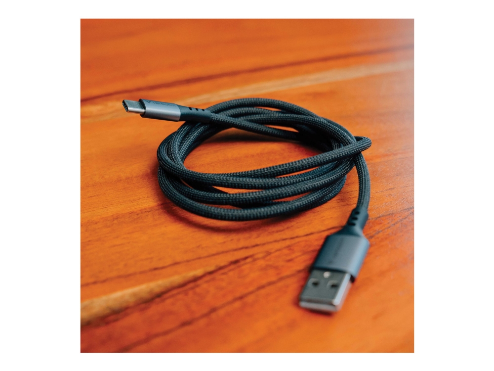 Verbatim Sync and Charge - USB-C/strømkabel - USB-C (han) til USB (han) - 1.2 m - braided, Fast Charging op til 18 Watt - sort