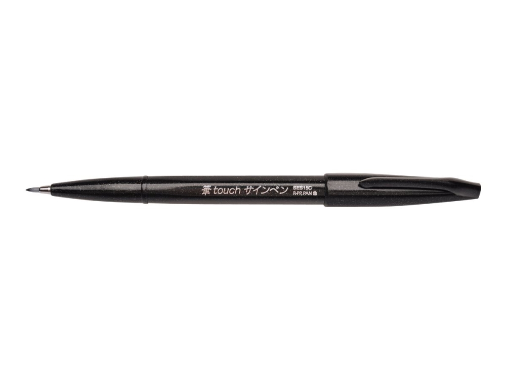 Pentel Brush Sign, Fein, 1 Farben, Schwarz, Pinselspitze, 0,5 Mm, 2 Mm