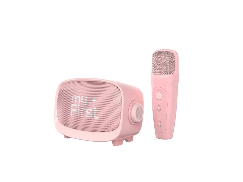myFirst Voice 2 - för karaoke för barn - mikrofon och trådlös högtalare med ljudmodifieringseffekter (rosa)