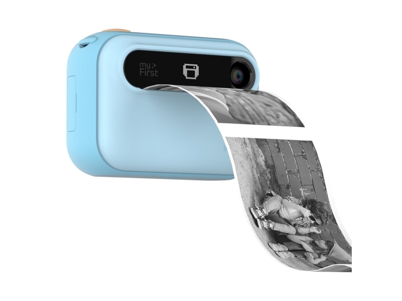 Myfirst Camera Insta 20 - Sofortbildkamera Für Kinder Mit Drucker Und Etikettendruck, 3" Full Hd Ips-Bildschirm Und 16 Mp-Dualobjektiv (Blau)