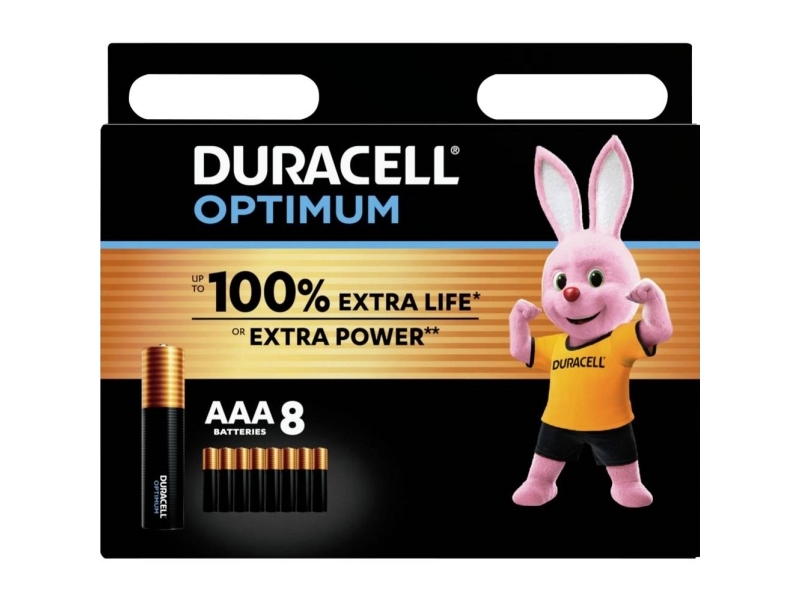 Duracell 8 batterier Optimum Micro AAA - Batteri (151266)