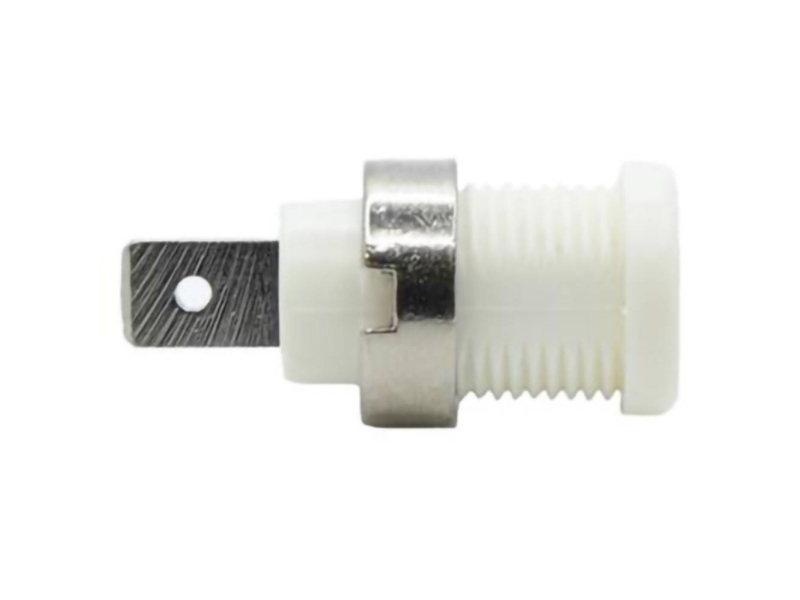 Mueller Electric Bu-31610-9 Bananstik (Hun) Bøsning Stift-Diameter: 6.4 Mm Hvid 1 Stk