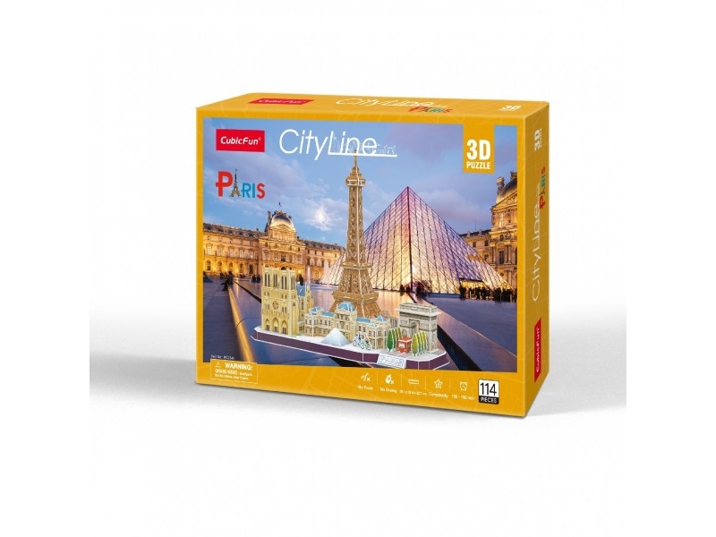Cubicfun Cubic Fun 3D Puzzle City Line Paris, 114 Pc(S), Buildings, 8 Yr(S)