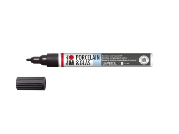 Marabu 01230031073, Svart, Blandade färger, 1 mm, 2 mm, Keramiska, Glas, Metall, Porslin, Sten, 1 styck | Skrivredskap - Fiberpennor & Fineliner - Fiberpennor | GameStuff