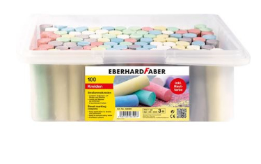 Eberhard Faber 526599, Beige, Blå, Grön, Rosa, Röd, Violett, Vit, Gul, 3 År, Pojke/flicka, Barn, 100 styck, Låda | Skola & Hobby - Solida färger - Färgkritonger för skolanvändning | GameStuff