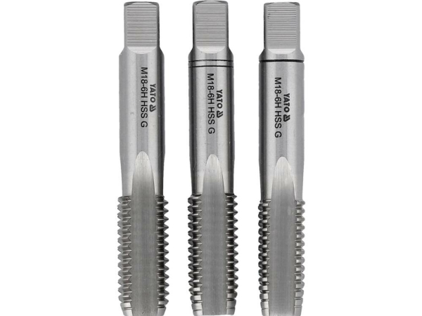 Yato Hand Taper M18 X 2,50 Kpl. 3St. Hss M2 2942