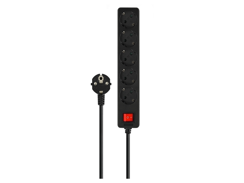 Savio Lz-15, 5 Ac Outlet(S), Universal, 5 M, Wired, Black, Black