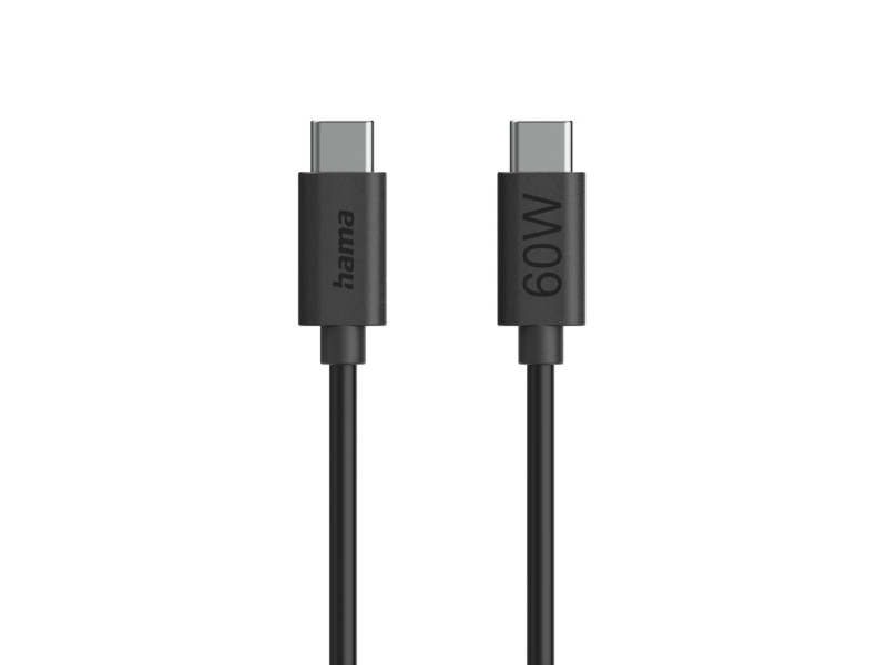 Hama 00086446, 1,2 M, Usb C, Usb C, Usb 2.0, 0,48 Gbit/Sek., Sort